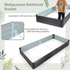 Large outdoor metal planter box with reinforced bracket, designed for easy assembly and stability for growing.