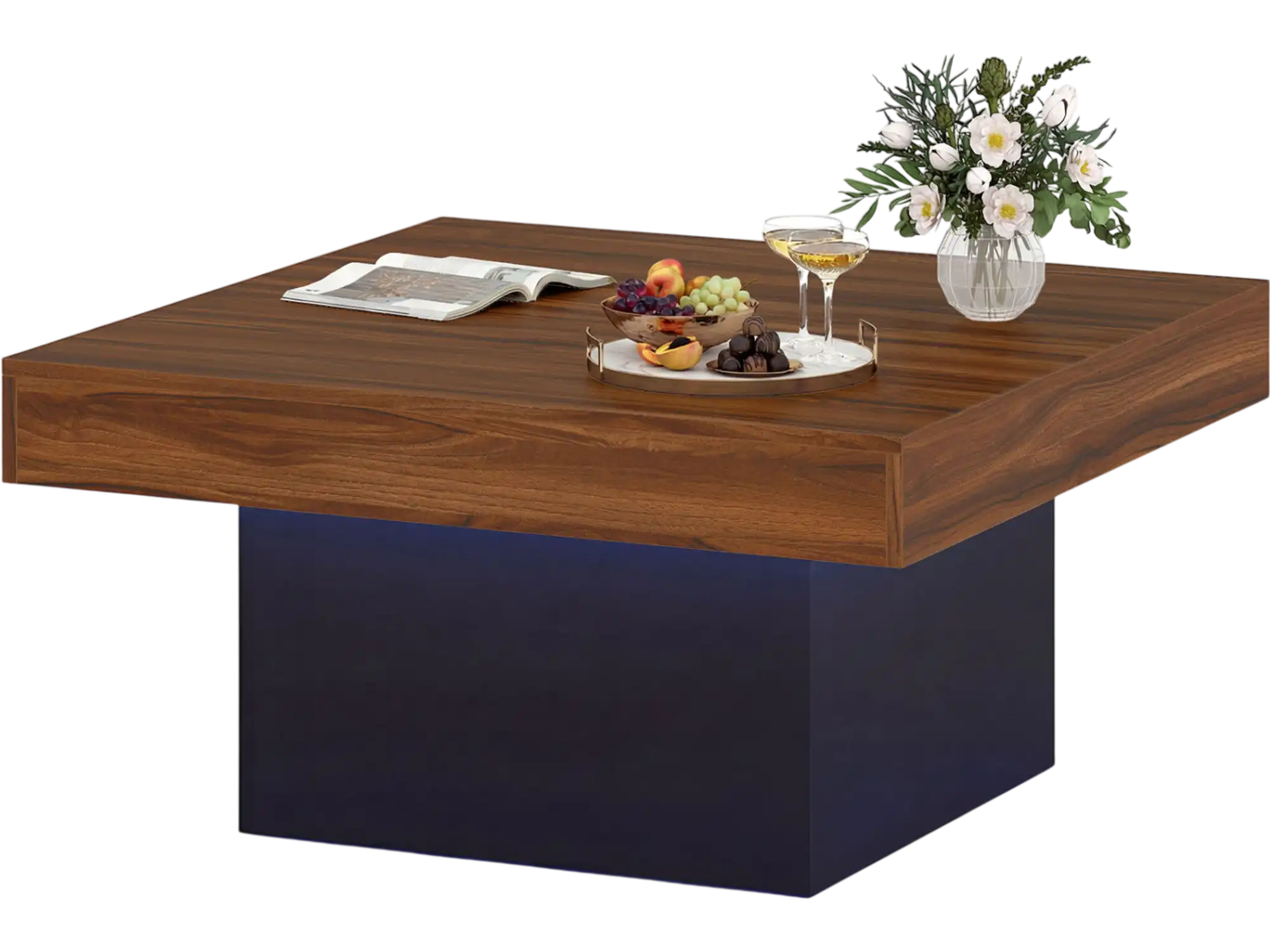 Costway LED Coffee Table Accent Table 35231327 New