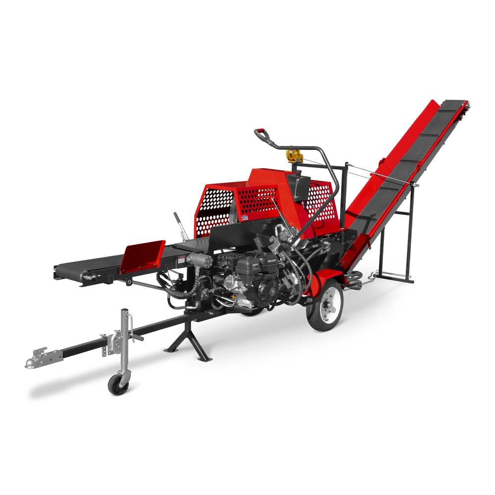 Firewood Log Splitter Processor with Conveyor,  20ton Splitting Force 24" x 15" Log Capacity,  18" Chainsaw,  HLS20