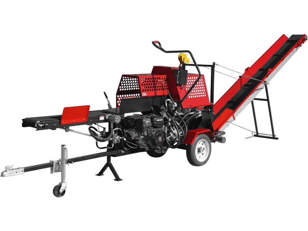 Firewood Log Splitter Processor with Conveyor,  20ton Splitting Force 24" x 15" Log Capacity,  18" Chainsaw,  HLS20