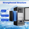 Commercial ice maker with stainless steel housing, food grade interior, and thick insulation for efficient ice.
