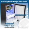 Commercial under counter ice maker with dual bins, 90 lbs/day output, and adjustable ice thickness for versatile use.