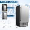 Commercial under counter ice maker with stainless steel finish, 90 lbs/day output, freestanding or built-in for.