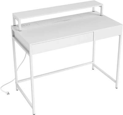 Costway Compact Office Computer Desk w/ Removable Monitor Shelf Dual-use Drawer 47727582 New
