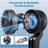 Compact oscillating standing fan with 70° oscillation, 90° tilt, and powerful airflow for home office cooling.