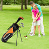 Junior golf club set for children aged 11-13, featuring a lightweight stand bag and various clubs for beginners.