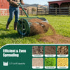 24-inch compost spreader with height-adjustable T-handle, ideal for efficient spreading of soil, sand, and fertilizer.