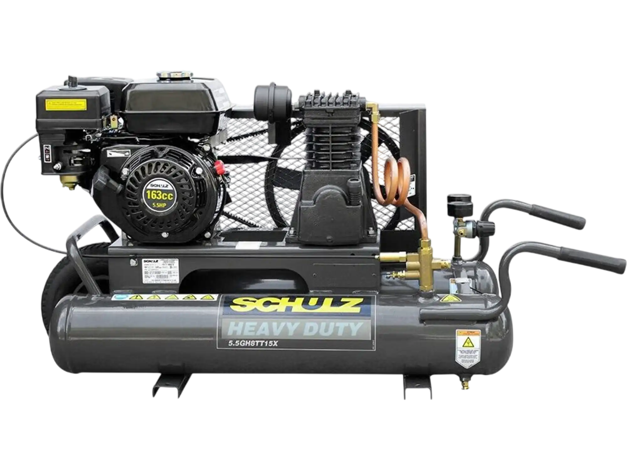 Schulz Air Compressor 5.5 HP 15 CFM 140 PSI Twin Tank 5.5GH8TT15X New