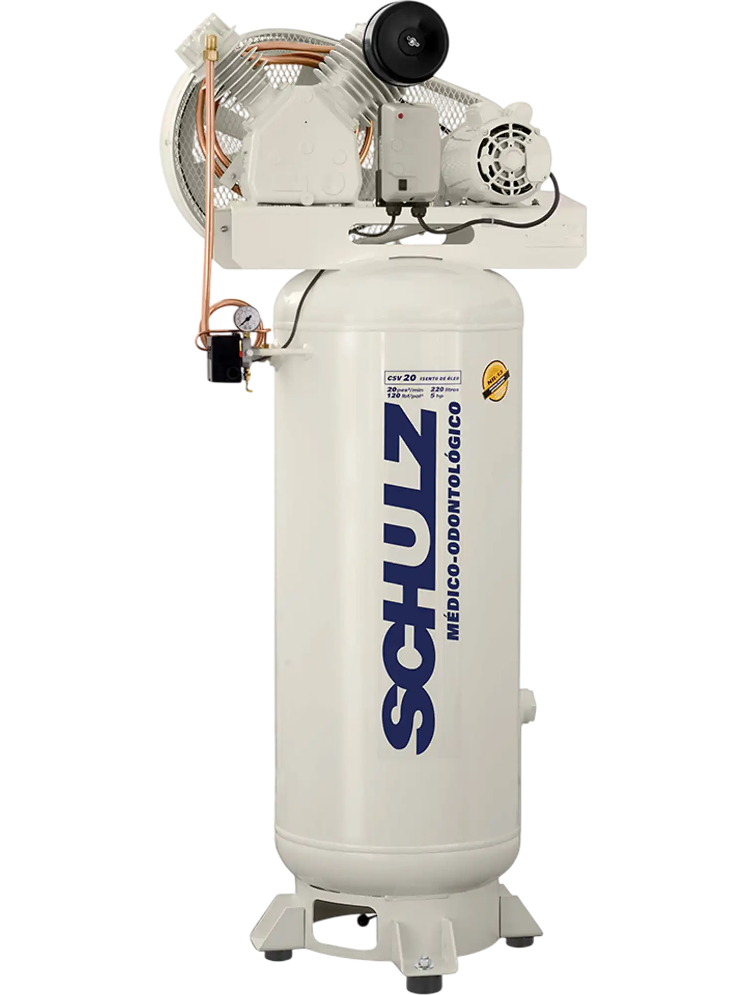 Schulz Oil Less Air Compressor 5 HP 60 gal. 2-Stage 230V 1-Phase Vertical 560VV20-1 New