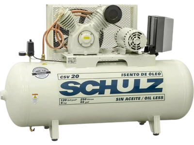 Schulz Oil Less Air Compressor 5 HP 60 gal. 2-Stage 230V 1-Phase Horizontal 13.3 CFM 120 PSI 560HV20-1 New