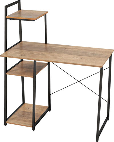 Costway Computer Desk with Shelves 3-Tier Storage Bookshelf 63017954 New