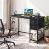 Computer Desk with Charging Station and 2 Fabric Drawers for Small Spaces-Black - Gallery View 1 of 11