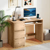 Computer Desk with Power Outlet Keyboard Tray and 3 Large Drawers-Natural - Gallery View 1 of 10