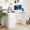 Computer Desk with Power Outlet Keyboard Tray and 3 Large Drawers-White - Gallery View 1 of 10