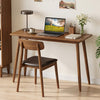 Computer desk with rubber wood legs and spacious walnut tabletop, perfect for studying, working, or dining.