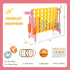 4-in-a-Row Connect Game in pink with basketball hoop, toss rings, and durable BPA-free materials for indoor and outdoor.