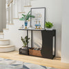 Stylish 43.5-inch console table with faux marble top, featuring plant positions and a black powder-coated metal frame.