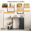 43.5-inch console table with faux marble top, featuring spacious desktop and 2 plant positions for decorative display.