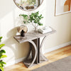Console Table 39.5 Inch Rectangular Entryway Table with Geometric Frame-Gray - Gallery View 1 of 10