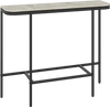 Console table with a gray faux marble tabletop and heavy-duty metal frame, perfect for entryways and hallways.