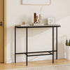 Console table with gray faux marble tabletop and heavy-duty metal frame, perfect for entryways and hallways.