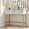 Console Table with LED Lighting and Charging Station for Living Room and Hallway-White - Gallery View 1 of 11