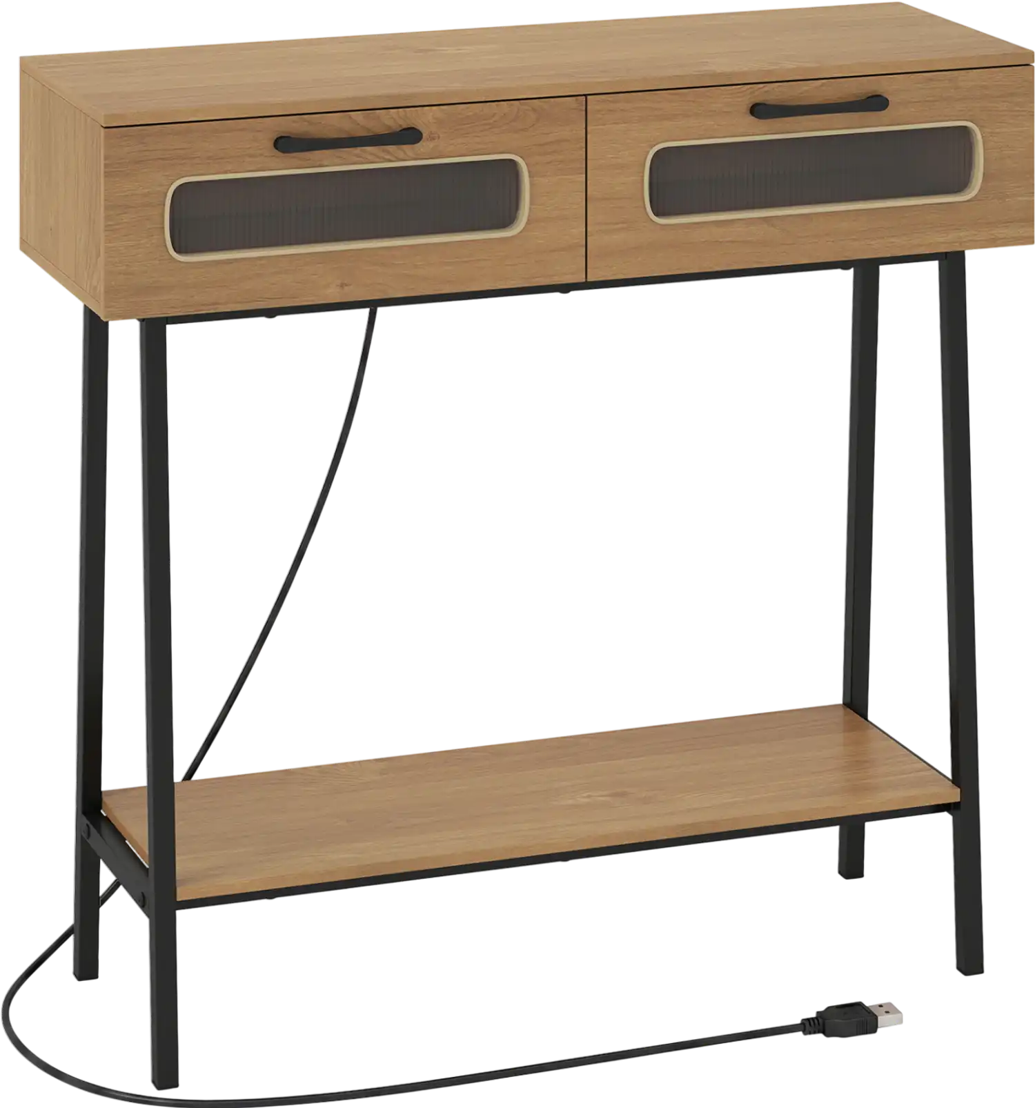 Costway LED Console Table Entryway Hallway Open Shelf 25375709 New