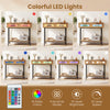 Console table with colorful LED lights, featuring 16 colors, 2 drawers, and an open shelf for hallway storage.