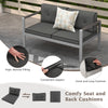 Contemporary 2-person sofa chair with WPC armrests, featuring soft cushions and convenient zippers for easy maintenance.