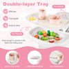 Convertible baby high chair in pink with double-layer tray, built-in cup holder, and adjustable backrest for dining and.