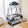 Convertible Bassinet with Removable Changing Table and Detachable Mesh Net-Grey - Gallery View 1 of 6