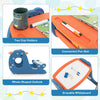 Convertible kids activity table set in blue with erasable whiteboard, cup holders, and whale-shaped design for fun.