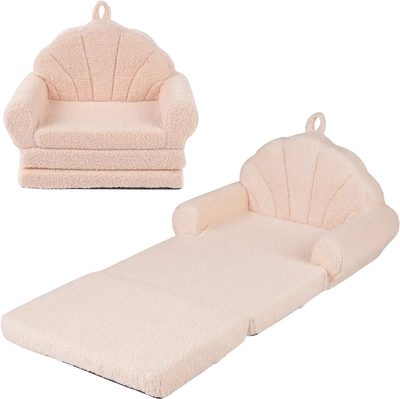 Costway Convertible Kids Sofa 2-in-1 Fold-Out Toddler Couch Chair 67689403 New
