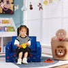 2-in-1 Convertible Kids Sofa with Velvet Fabric-Blue - Gallery View 1 of 10