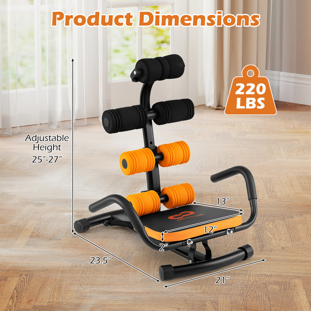 Core Fitness Abdominal Trainer with adjustable height, durable steel frame, and foam-covered rollers for comfortable.