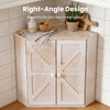 Corner bread box in white bamboo with dual-layer design, perfect for kitchen corners and versatile storage.