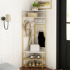 5-Tier Corner Hall Tree with Shoe Storage Bench-White - Gallery View 1 of 10