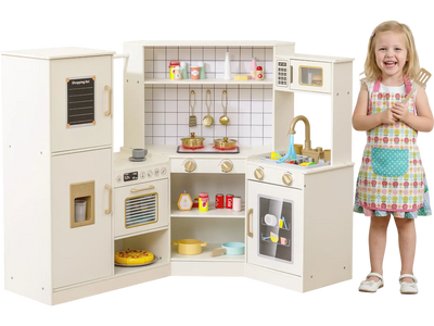 Costway Corner Kids Play Kitchen Stoves Lights Sounds 66608258 New