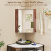 Corner medicine cabinet with mirror door and adjustable shelf in brown, ideal for small spaces and daily grooming.