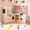 Corner Play Kitchen with Lights and Sounds for Ages 3+-Pink - Gallery View 1 of 11