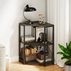 Corner Printer Stand with Power Outlet 3-Tier Storage Rack with Adjustable Shelf-Black - Gallery View 1 of 11