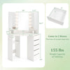 Corner vanity desk with lighted mirror, 3 color options, and ample storage, perfect for maximizing space efficiency.