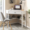 Corner Wooden Piece Laptop Computer Desk-White - Gallery View 1 of 9