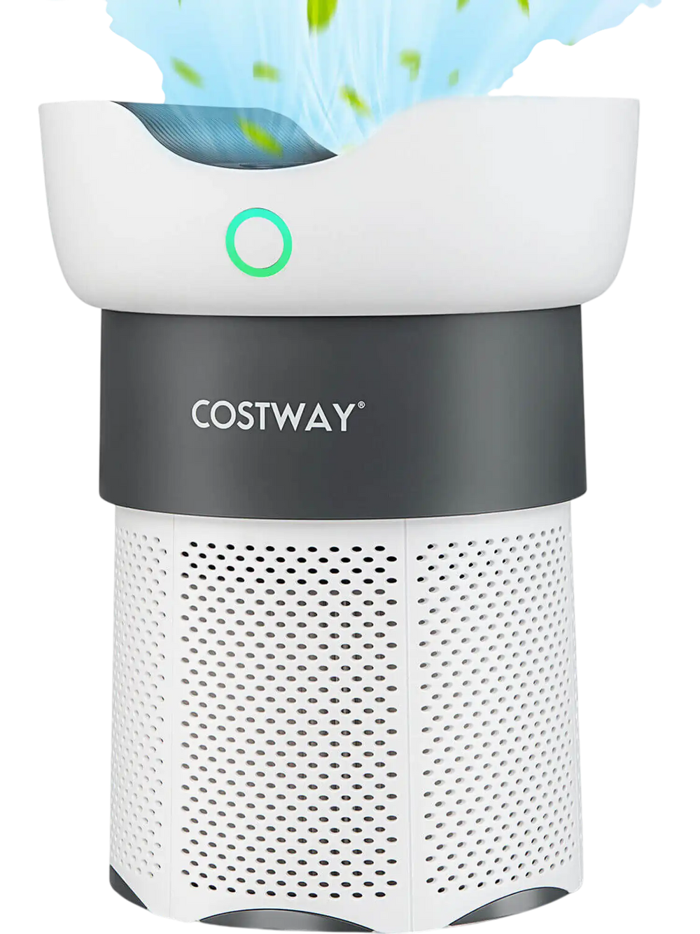 Air purifier with H13 HEPA filter and 360° air intake, designed for rooms up to 1300 sq. ft., ideal for home or office.