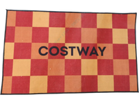 Brightly colored Costway door mat featuring a checkered pattern and non-slip backing, ideal for home entryways.