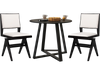 Set of 2 swivel dining chairs with rubber wood frame and white faux sherpa upholstery, perfect for kitchen or cafe.