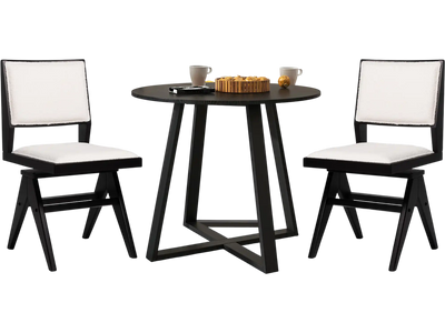 Costway Swivel Wooden Dining Chairs Set of 2 Black 36978412 New