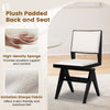 Swivel dining chair with padded seat and faux sherpa fabric, featuring a sturdy rubber wood frame for versatile use.