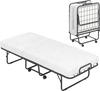 Cot Size Folding Bed Frame with Memory Foam Mattress and Metal Frame