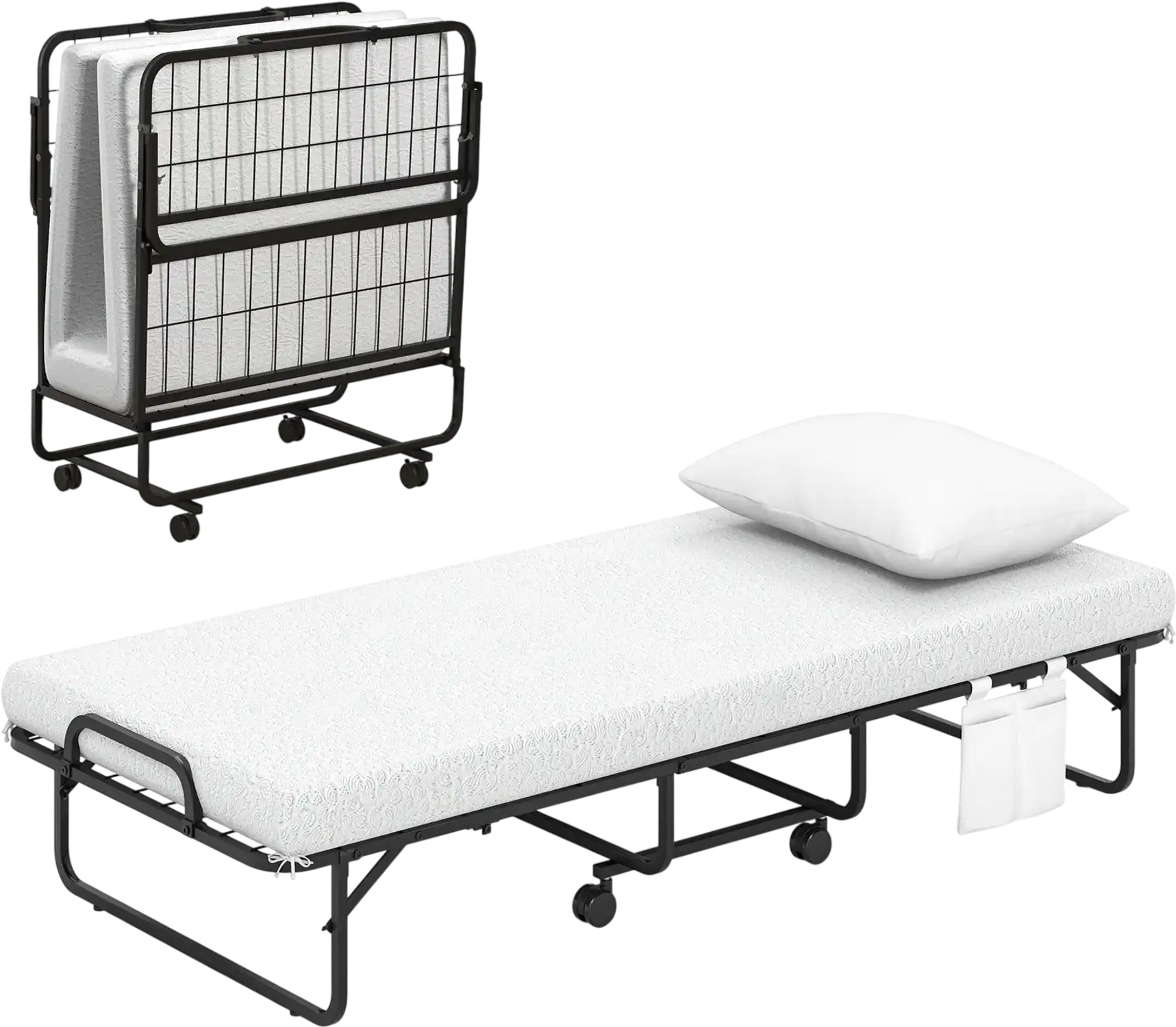 Costway Cot/Twin Folding Bed w/ Memory Foam Mattress & Pillow 97251368 New
